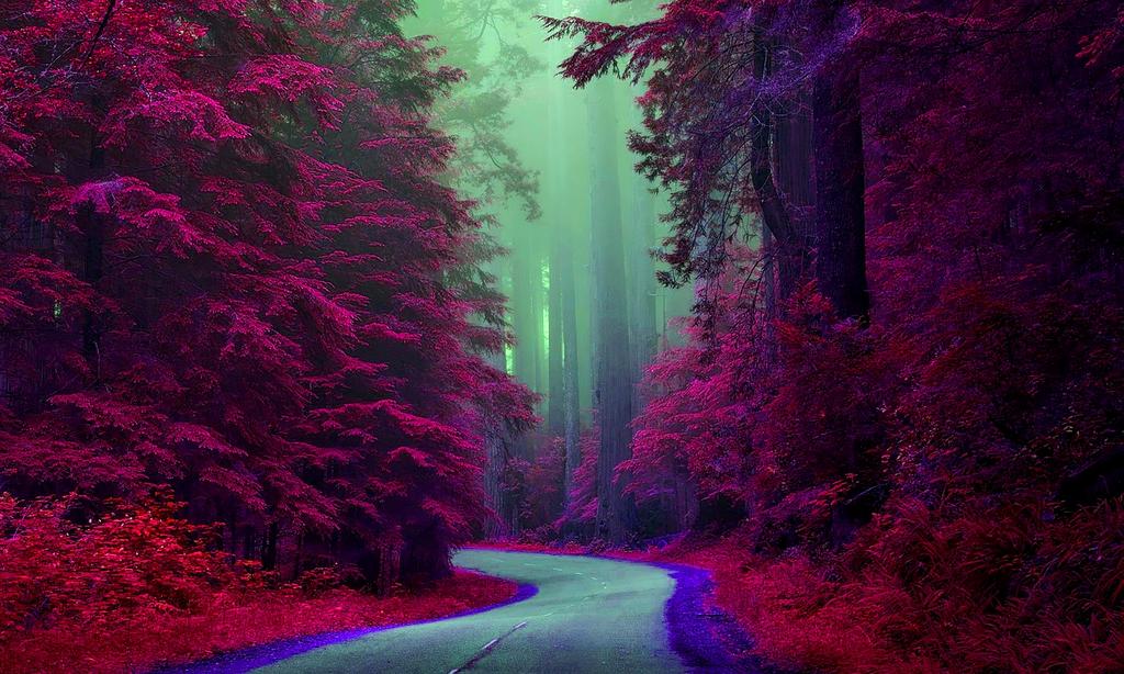 Hiker walking through lush forest trail